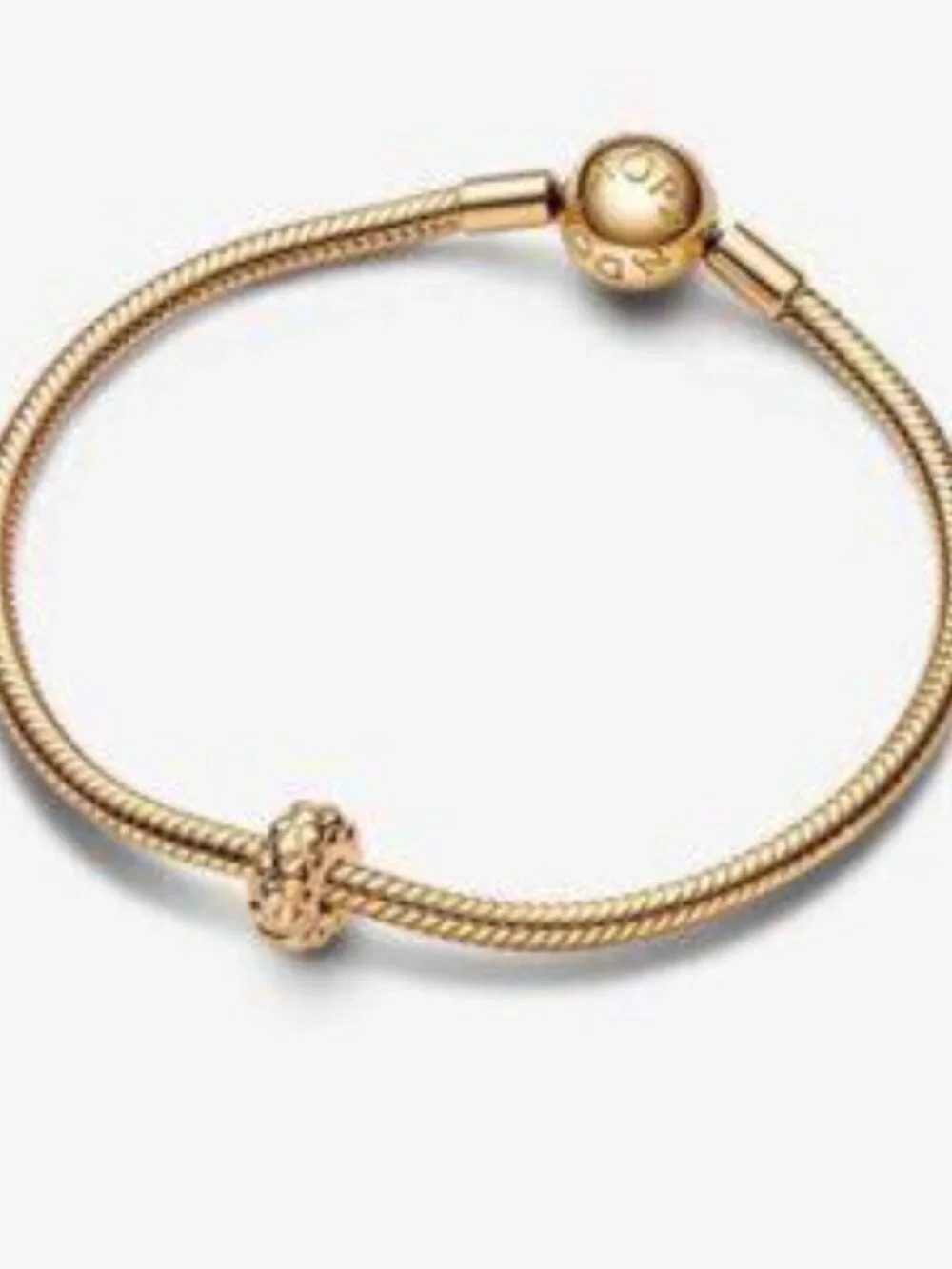 Pandora Rose Gold Snake Chain Bracelet with Pavé Slider